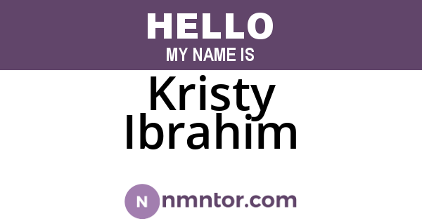 Kristy Ibrahim