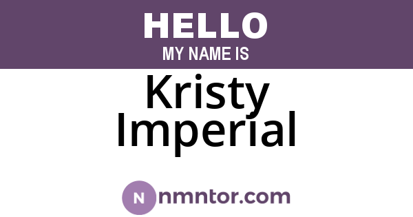 Kristy Imperial