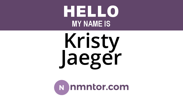 Kristy Jaeger