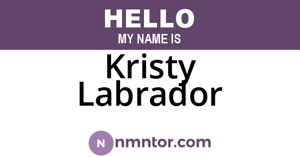 Kristy Labrador