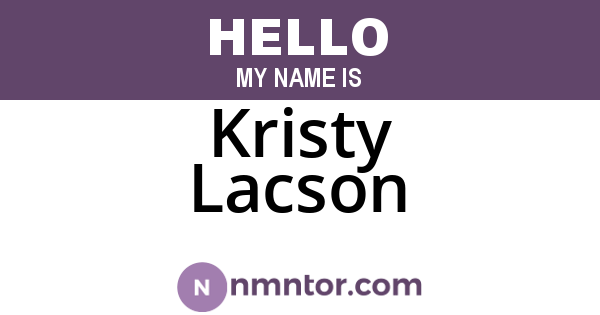 Kristy Lacson