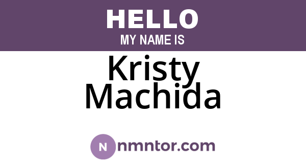Kristy Machida