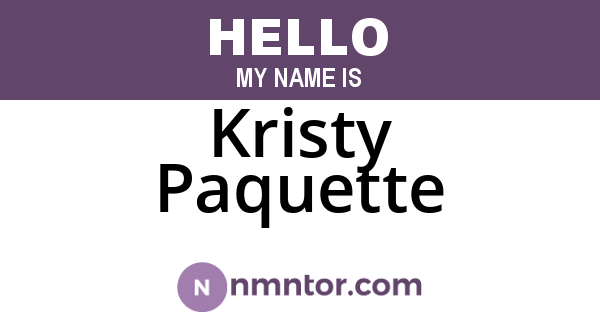 Kristy Paquette