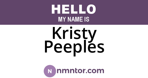 Kristy Peeples