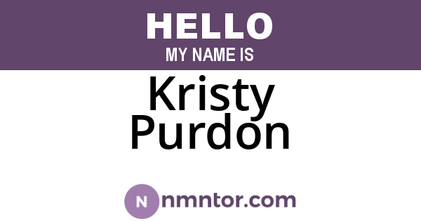 Kristy Purdon