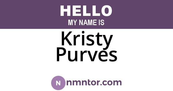 Kristy Purves