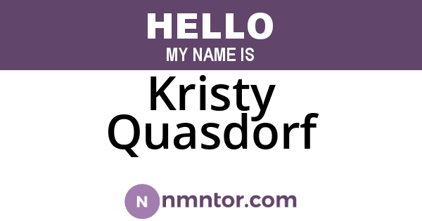 Kristy Quasdorf