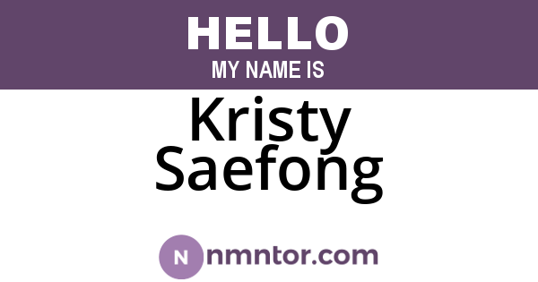 Kristy Saefong