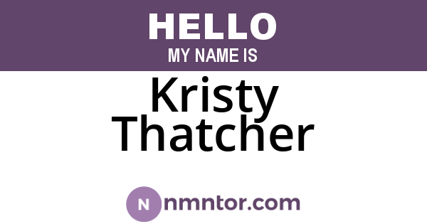 Kristy Thatcher