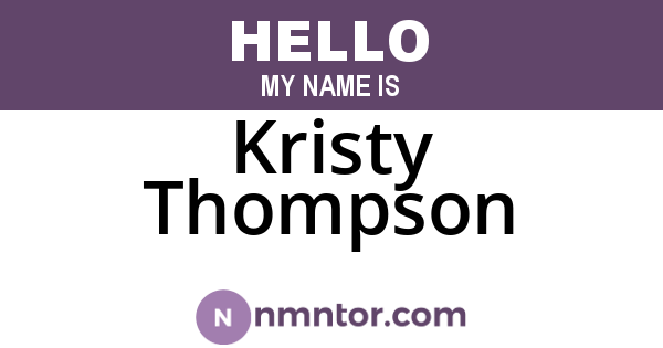 Kristy Thompson