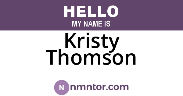 Kristy Thomson