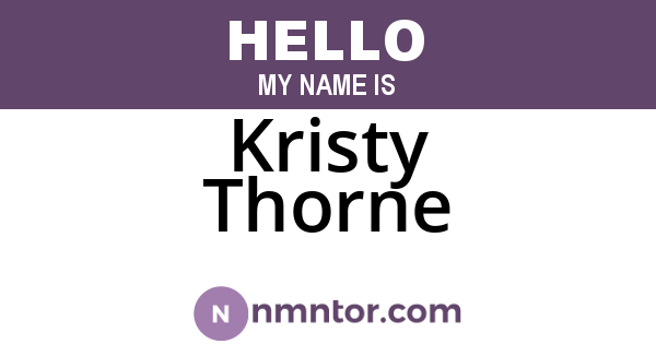 Kristy Thorne