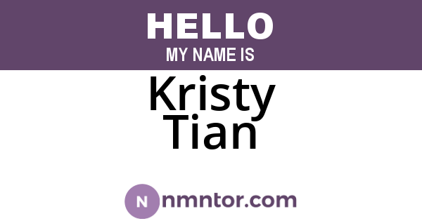 Kristy Tian