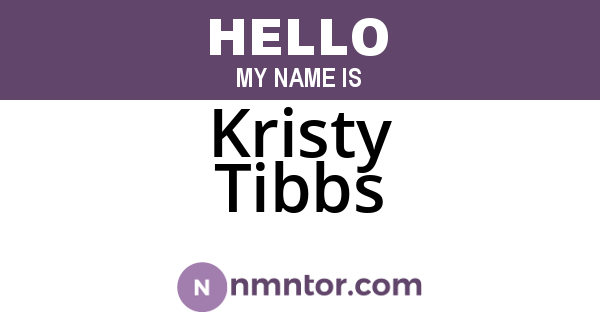 Kristy Tibbs