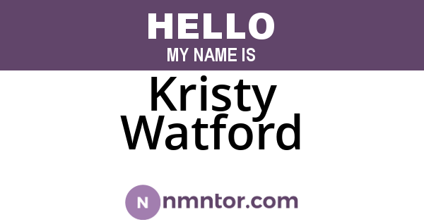 Kristy Watford