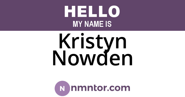Kristyn Nowden