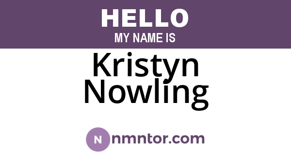 Kristyn Nowling
