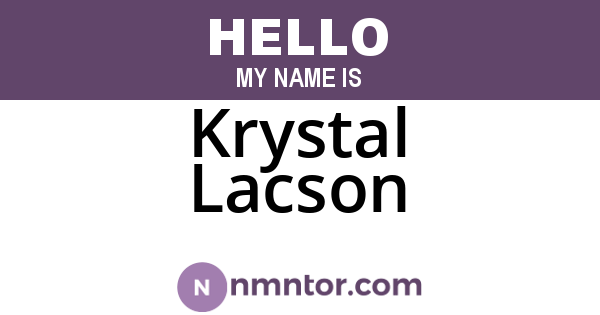 Krystal Lacson