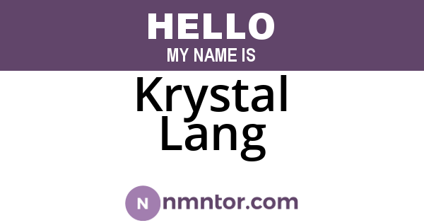 Krystal Lang