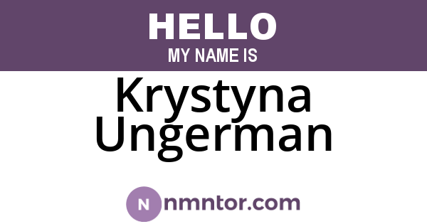 Krystyna Ungerman