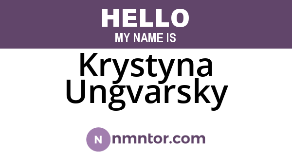 Krystyna Ungvarsky