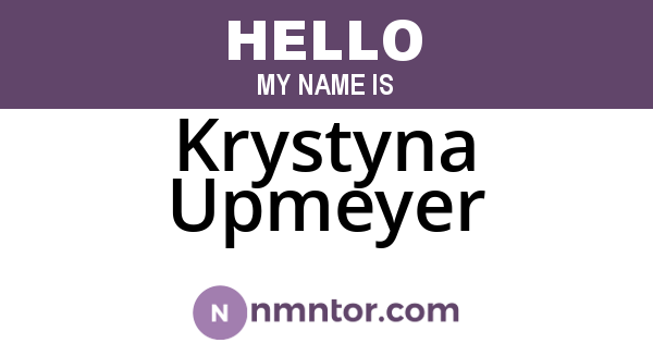 Krystyna Upmeyer