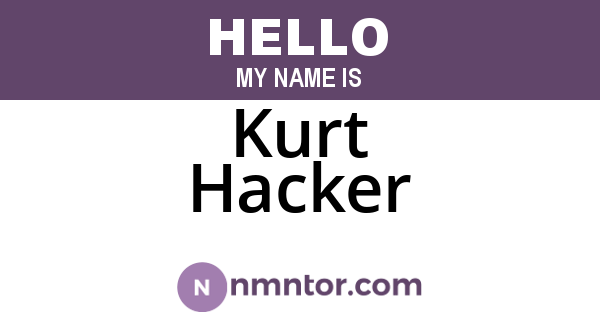 Kurt Hacker