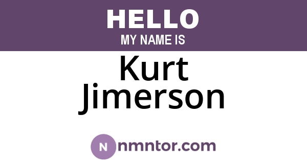 Kurt Jimerson