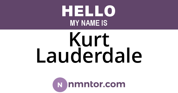 Kurt Lauderdale