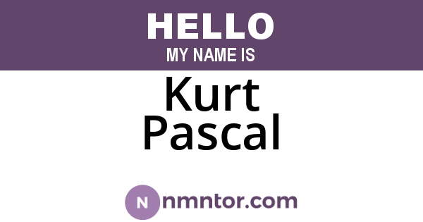 Kurt Pascal