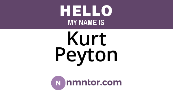 Kurt Peyton