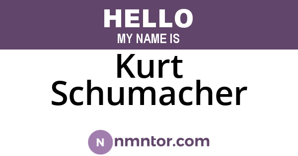 Kurt Schumacher