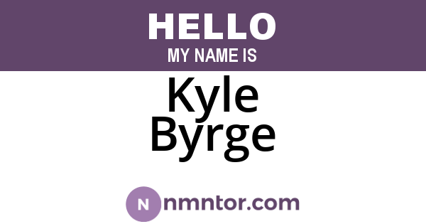 Kyle Byrge