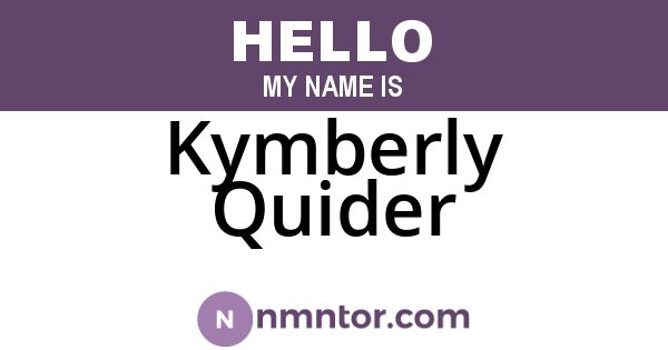 Kymberly Quider