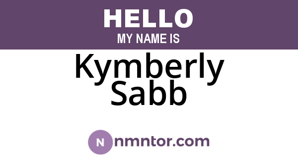 Kymberly Sabb