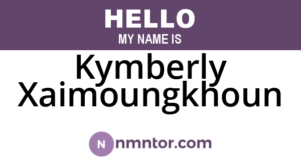 Kymberly Xaimoungkhoun