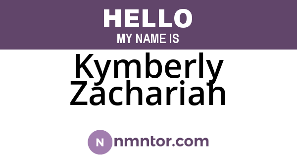 Kymberly Zachariah