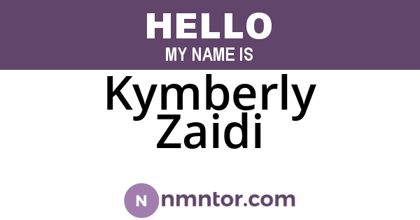 Kymberly Zaidi