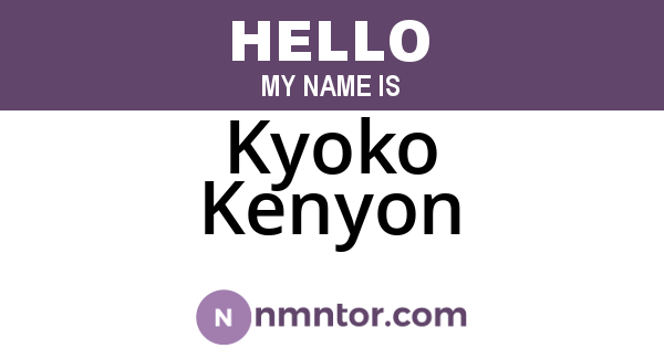 Kyoko Kenyon