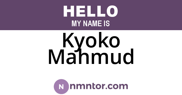 Kyoko Mahmud