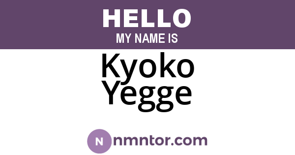 Kyoko Yegge