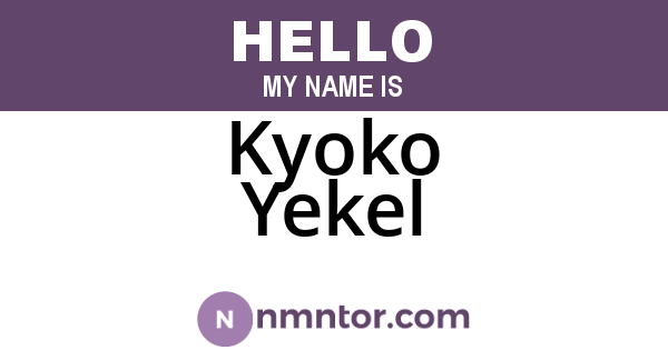 Kyoko Yekel