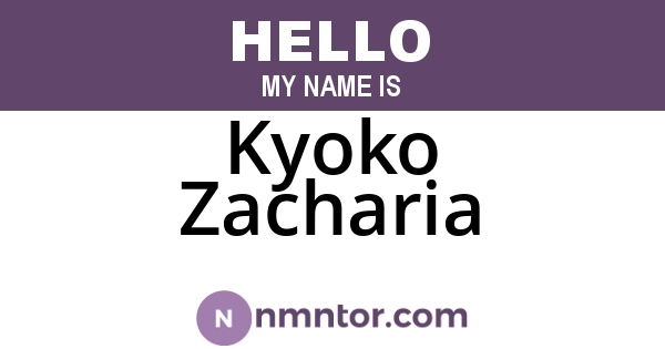 Kyoko Zacharia