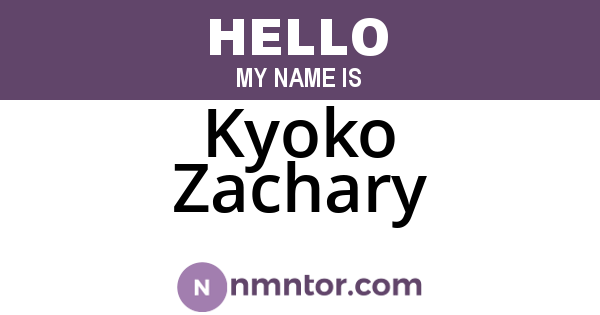 Kyoko Zachary