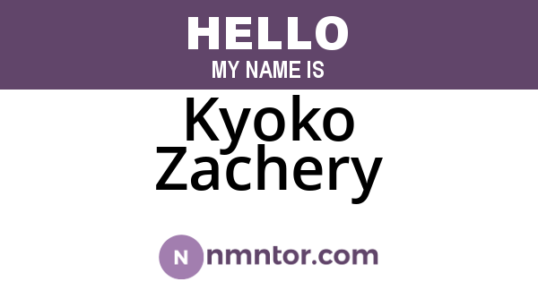 Kyoko Zachery