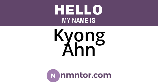 Kyong Ahn