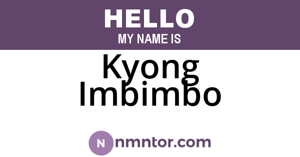 Kyong Imbimbo