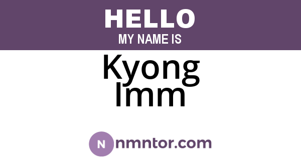 Kyong Imm
