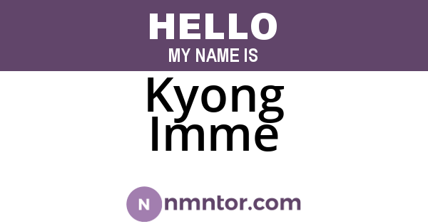 Kyong Imme