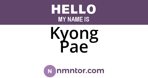 Kyong Pae